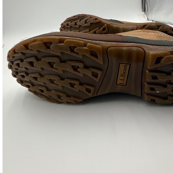 LL Bean Storm Chaser Mens 10.5 Brown Leather Rubber Slip On Duck Boots 0VV92 04 - Picture 4 of 8